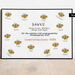 Personalisiertes Geschenk Erzieherin | Kindergarten Gruppe | Kind Abschiedsgeschenk | Kindergartenabschied | Dankeschön Kindergärtnerin