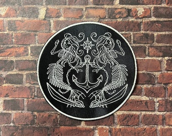 Skeleton Mermaid Patch