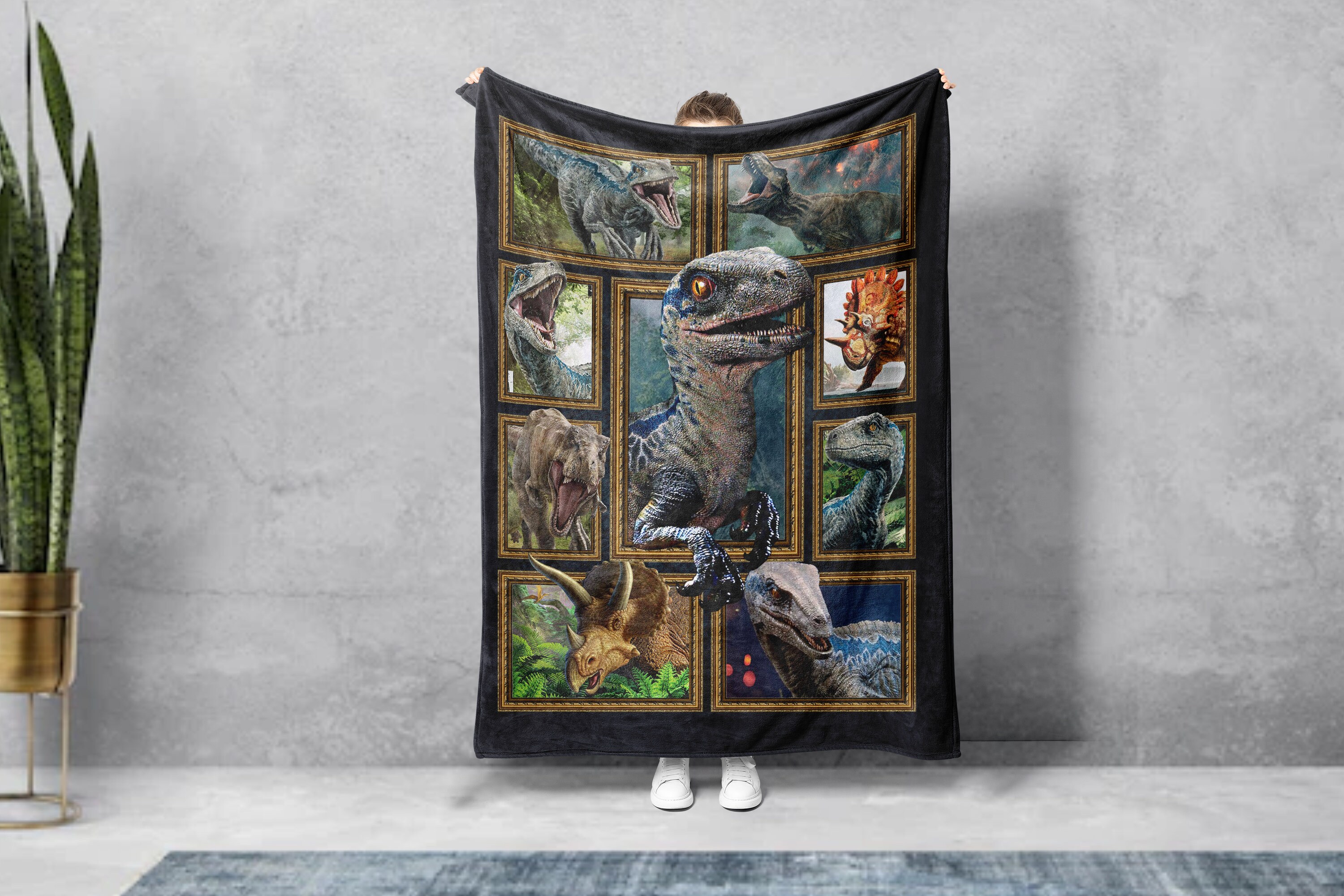 Dinosaur Sherpa Blanket Dinosaurs Fleece Blanket Dinosaur Etsy Canada