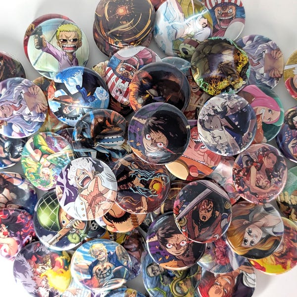 One Piece TCG Button Pins: Anime Fan Badges, 1.75 inch