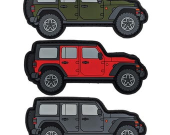 Wrangler Rubicon 4 Door PVC Rubber Accessories Badge Patch Hook Loop Backing for Headliner 4x4