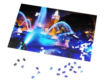 Kansas City Plaza "Royal Blue" Fountain Jigsaw Puzzle (30, 110, 252, 500,1000-Piece)
