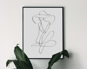 Line Art Woman, Minimalist Wall Art, Female Poster, Body Line Drawing, Modern Printable Art, Digital Download, One Line Art, Home Decor