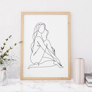 One Line Print, Minimalist Wall Decor, Female Print Poster, Body Line Art, Modern Download, Digital Download, One Line Drawing, Home Decor