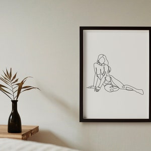One Line Print, Minimalist Wall Decor, Female Print Poster, Body Line Art, Modern Download, Digital Download, One Line Drawing, Home Decor