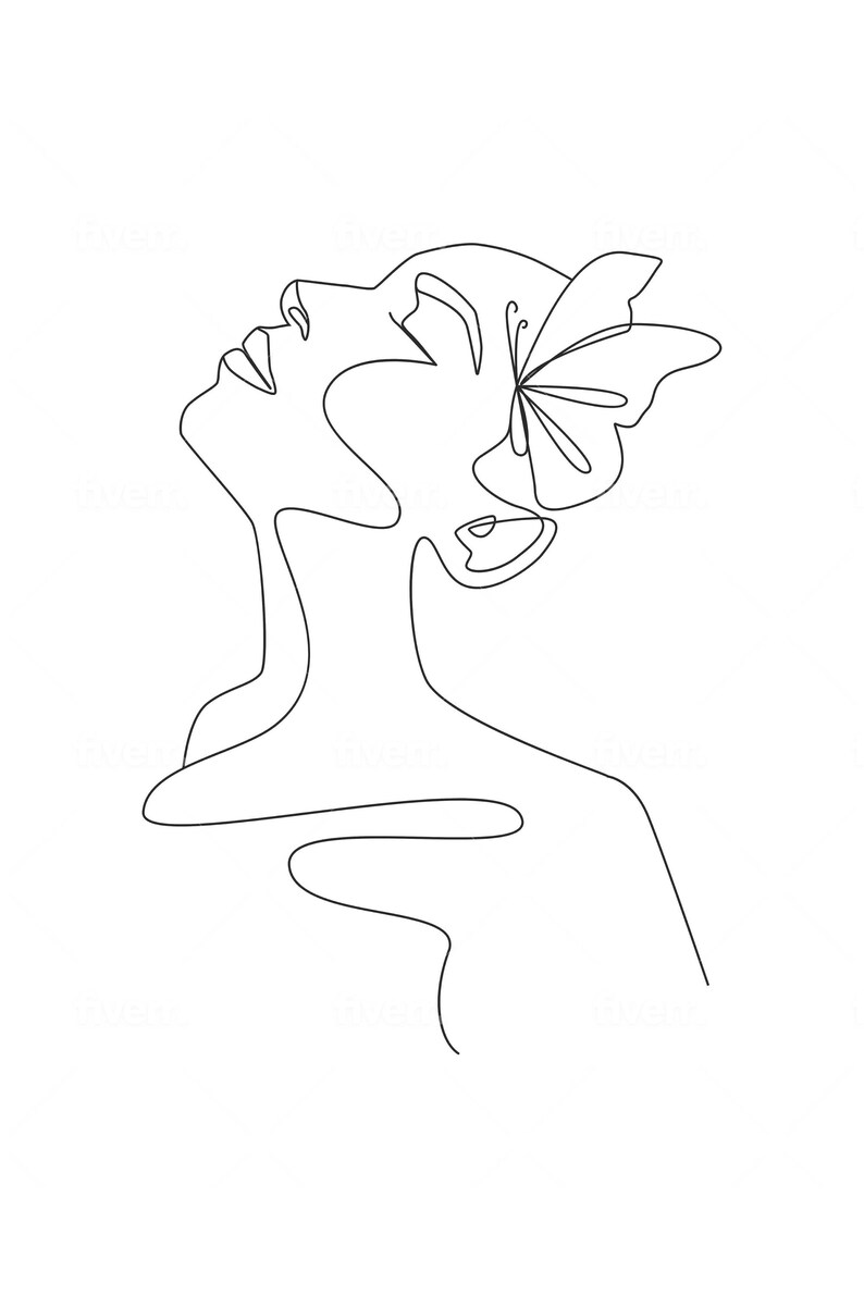 One Line Print Minimalist Wall Decor Female Print Poster - Etsy