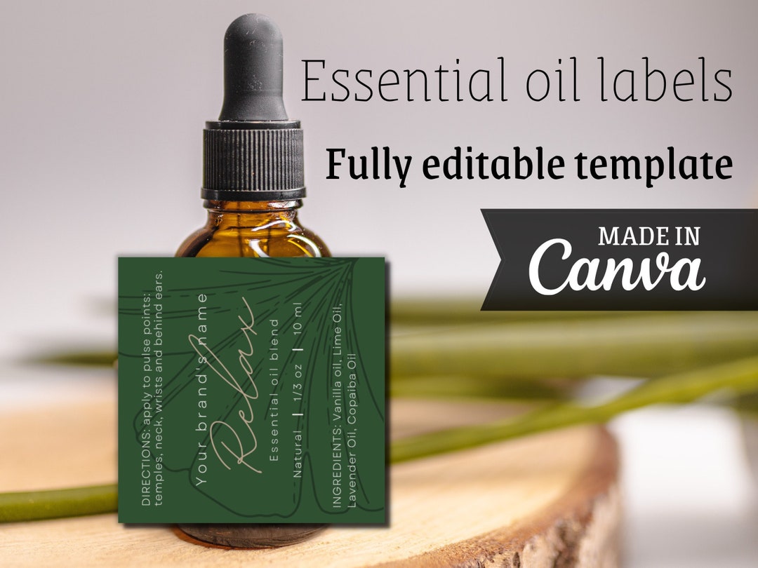 Essential Oil Labels, Roller Bottle Labels, Dropper Bottle Label ...