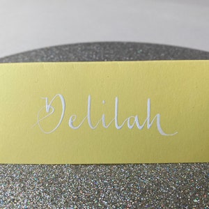 Lemon Place Cards | Yellow Place Cards | Wedding Place Cards | Table Name Cards | Name Place Cards Wedding | Calligraphy Place Cards