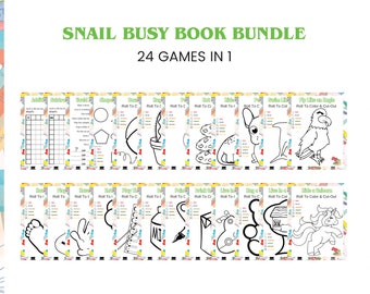 24 juegos imprimibles de Snail Busy Book Bundle - Descarga instantánea del paquete de juegos