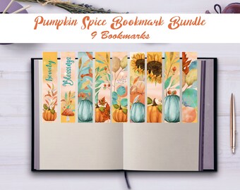 Paquete imprimible de 9 marcadores de especias de calabaza - Descarga instantánea