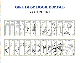 24 Wise Owl Busy Book Bundle Printable Games – Game Package Instant Download