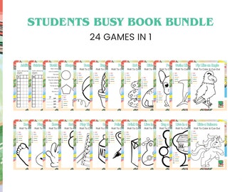 24 Students Busy Book Bundle Printable Games – Game Package Instant Download