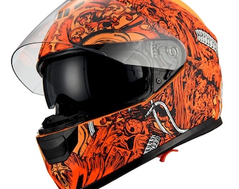 1Storm Motorcycle Full Face Helmet Dual Lens/Sun Visor: HJAH15