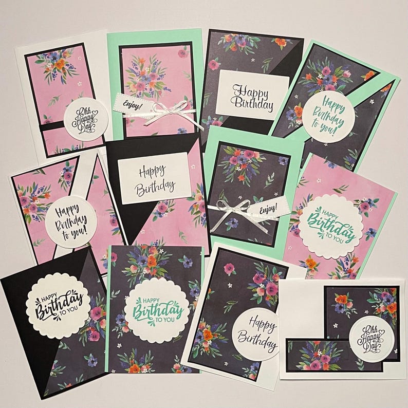 Handmade Birthday Cards (set of 12) With Envelopes 021 - Etsy
