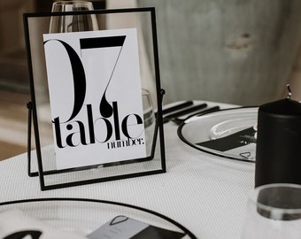 Modern Wedding Table Numbers: Minimalist Design (Instant Download)