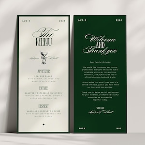 "Elegantes Hochzeitsmenü und Willkommensmenü im Menü ""Canva"" Canva Willkommen Hochzeit Willkommensmenü und Willkommenskarte Luxus Old Geld Aesthetic - Lauren."