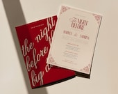 Romantic Red Wedding Rehearsal Invitation: Elegant Modern Chic (Canva pro Template)