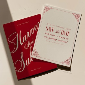 Modèle Retenez cette date romantique en rouge Canva