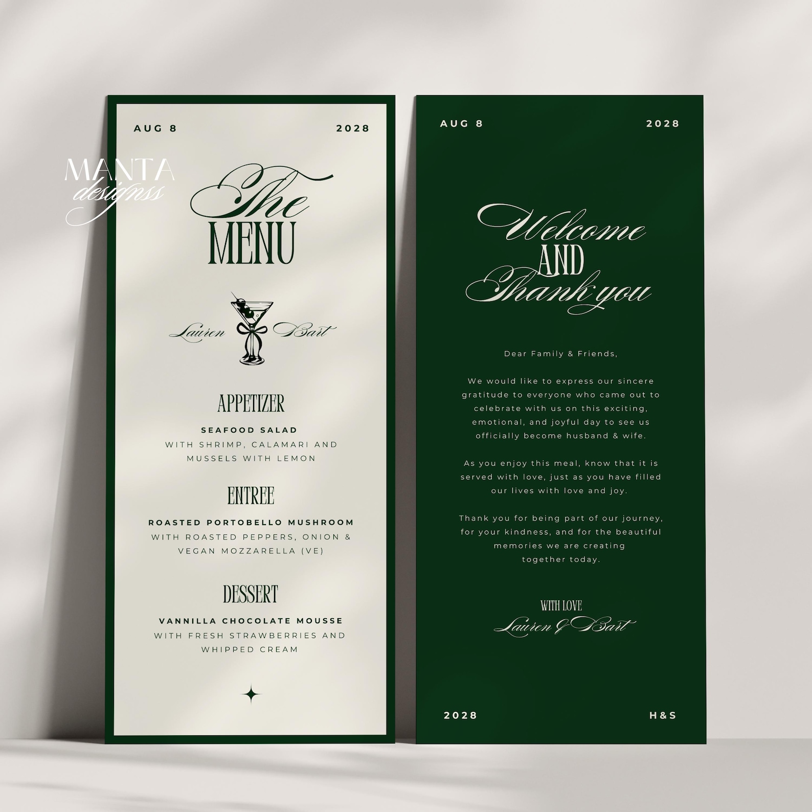 Elegant Wedding Menu Template: Modern Reception Decor Canva Template ...