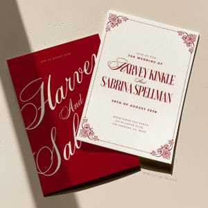 Canva Valentines Hochzeitstag inspirierte Hochzeitseinladung, Hochzeitseinladung im Februar, Hochzeitseinladung im Set - Sabrina