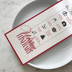Elegante Rote Hochzeitskarten, Hochzeitskarten, doppelseitige Karten, moderne minimalistische Ästhetik - Sabrina
