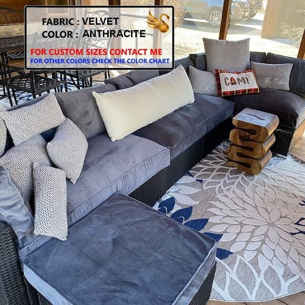 Zippered Chair Cushion Covers Etsy