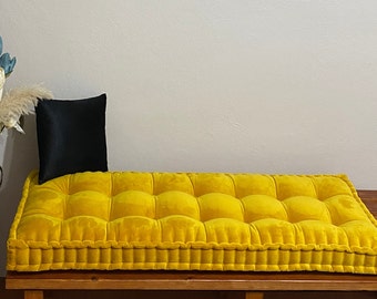 Velvet Bench Cushion | French Baroque Style Floor Pillow