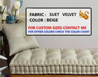 Suet Velvet Fabric Cushion | Bench Cushion | Daybed Cushion | French Cushion | Home Decor | Floor Pillow | Window Seat | Reading Nook