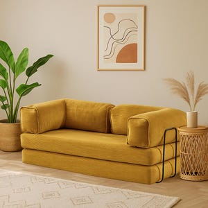 Modern Modular Couch for Livingroom, Corduroy Velvet Sofa, Removable and Washable Cover, Daybed Cushion, Floor Couch, Floor Sofa, Sofa Bed