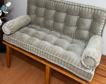 Velvet Bench Cushion | French Baroque Style Floor Pillow