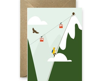 Carte postale d'alpinisme avec enveloppe