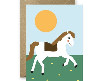 Happy Pony, carte postale avec enveloppe