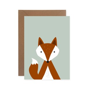 Renard, animaux de la forêt, carte postale avec enveloppe