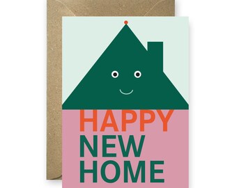 Carte postale Happy New Home avec enveloppe