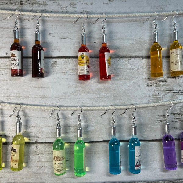 Adorable & Fun Adult Beverage Earrings Alcohol Bottle Earrings Wine Earrings Booze Earrings