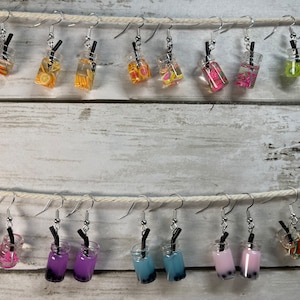 Adorable & Fun Drink Earrings Boba Earrings Fruit Drink Earrings