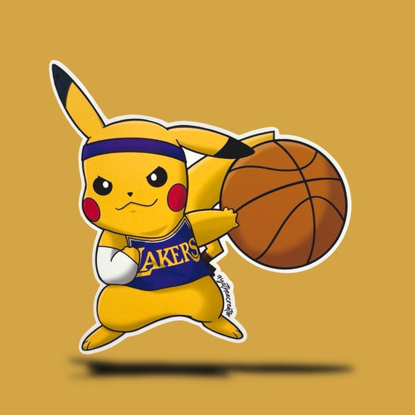 Lakers Pikachu Sticker - Pokemon x Lakers vinyl sticker