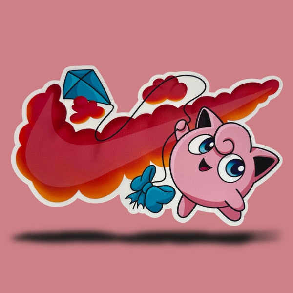 Jigglypuff Swoosh Sticker - Pokemon x Swoosh vinyl sticker