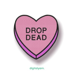 Stickdatei DROP DEAD - Embroidery File for Download - Embroidery Patch