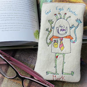 Monster Glasses Case with personalised monster design, gifts for him, funny glasses case, childrens glasses case, monster gifts, funny gift