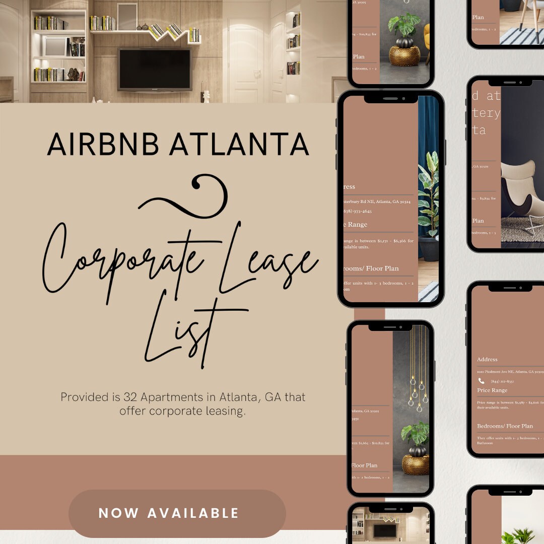 30 Corporate Leasing List Atlanta Etsy