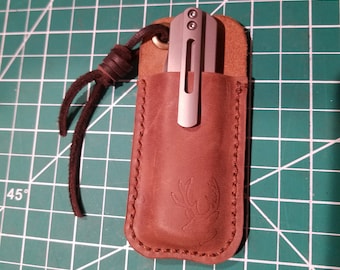 Funda para navaja plegable de cuero
