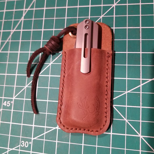 Leather folding knife slip