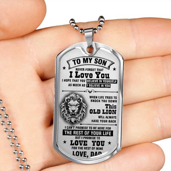 My Son Love Dad Military Dog Tag Gift 