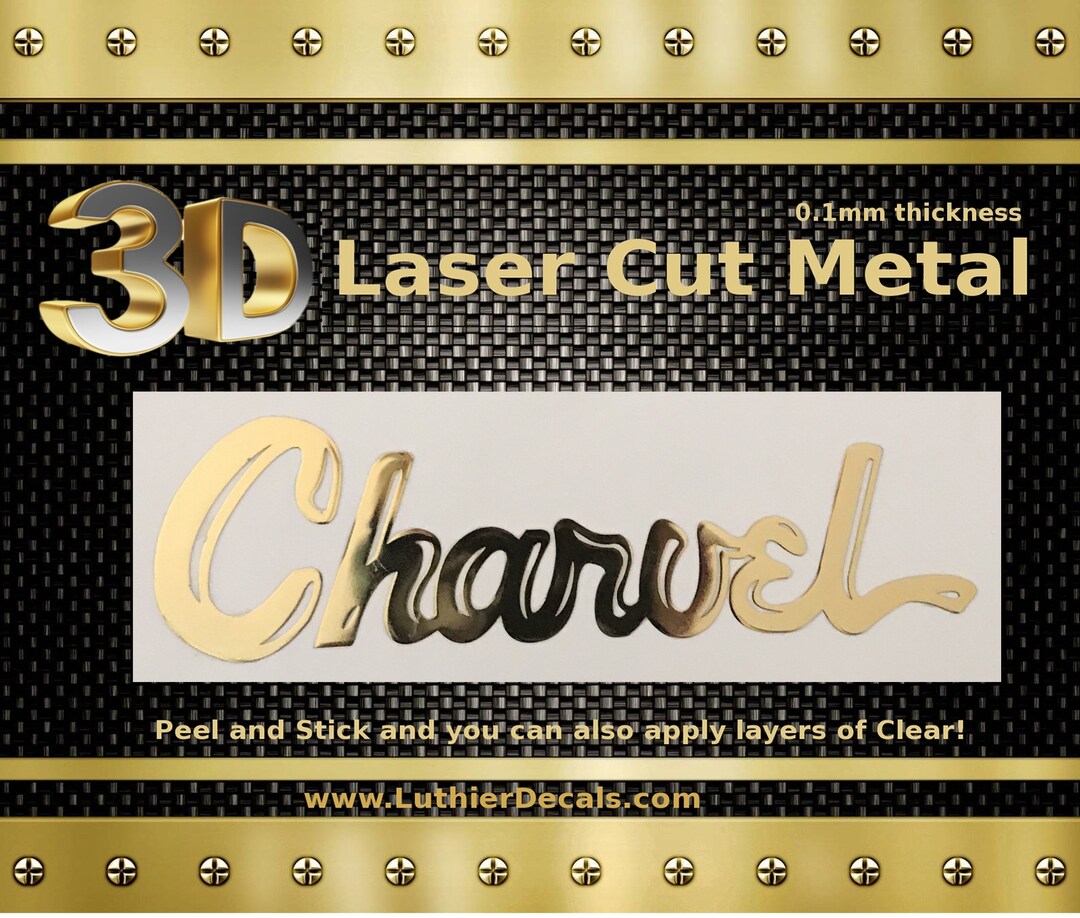 Charvel Guitar Decal Headstock Restoration 3D Laser Cut Metal Logo M44b ...