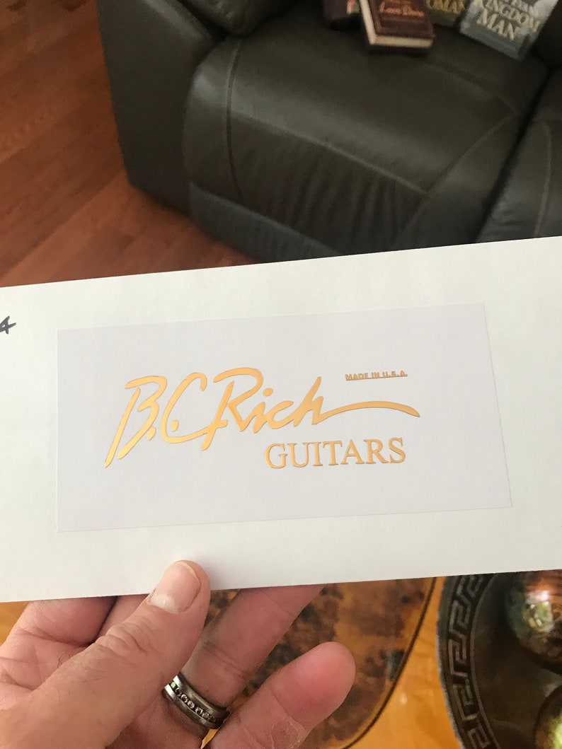 BC Rich Guitar Decal Gold 3d Laser Cut Metal Headstock Etsy UK