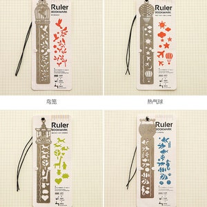 Bookmark Metal Laser Cut Stainless Steel Ruler Measuring Children Adult ...