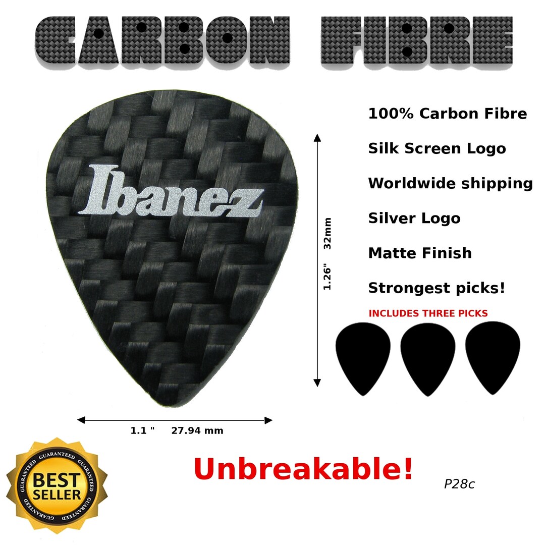 Ibanez Guitar Pick Carbon Fibre Thin and Unbreakable P28c Etsy