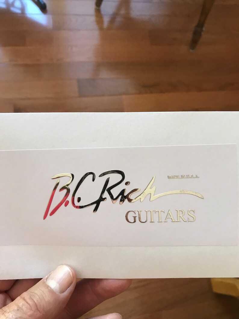 BC Rich Guitar Decal Gold 3d Laser Cut Metal Headstock Etsy