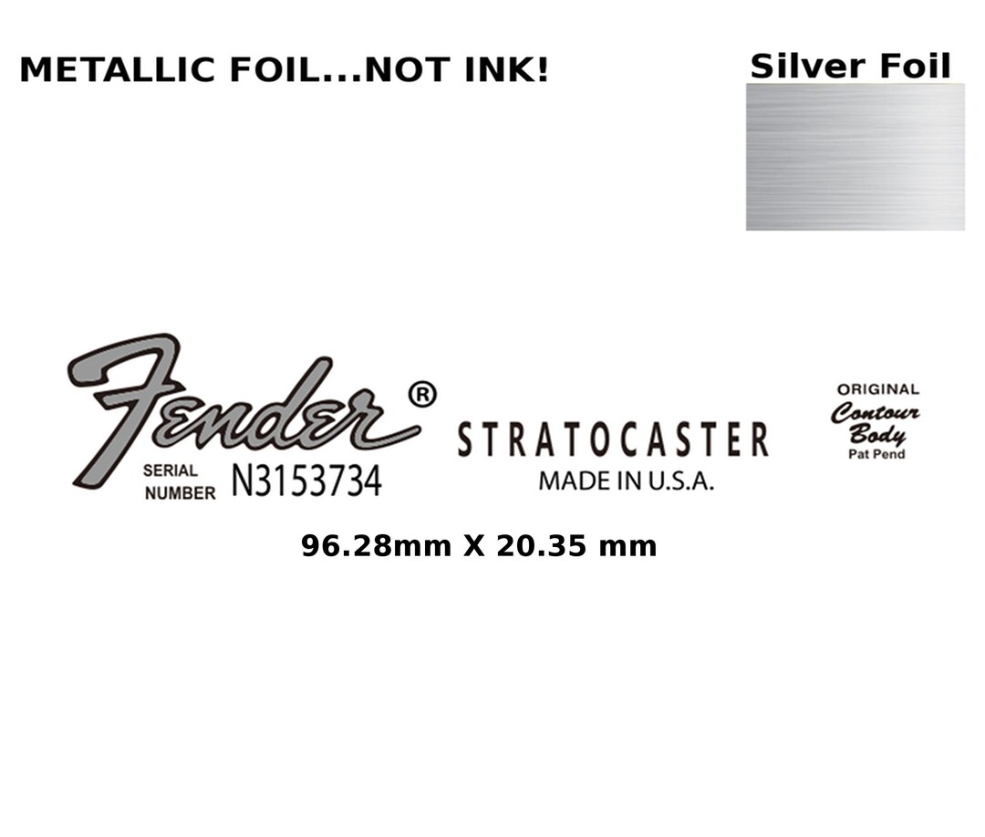 Fender Stratocaster Guitar Decal Water Slide Headstock Etsy